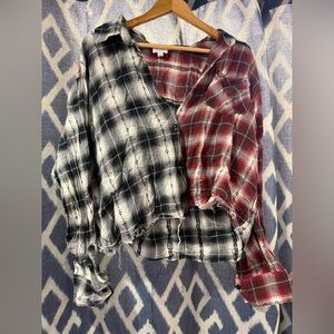 Lelis Collection Black and Red Checkered Flannel Size Large